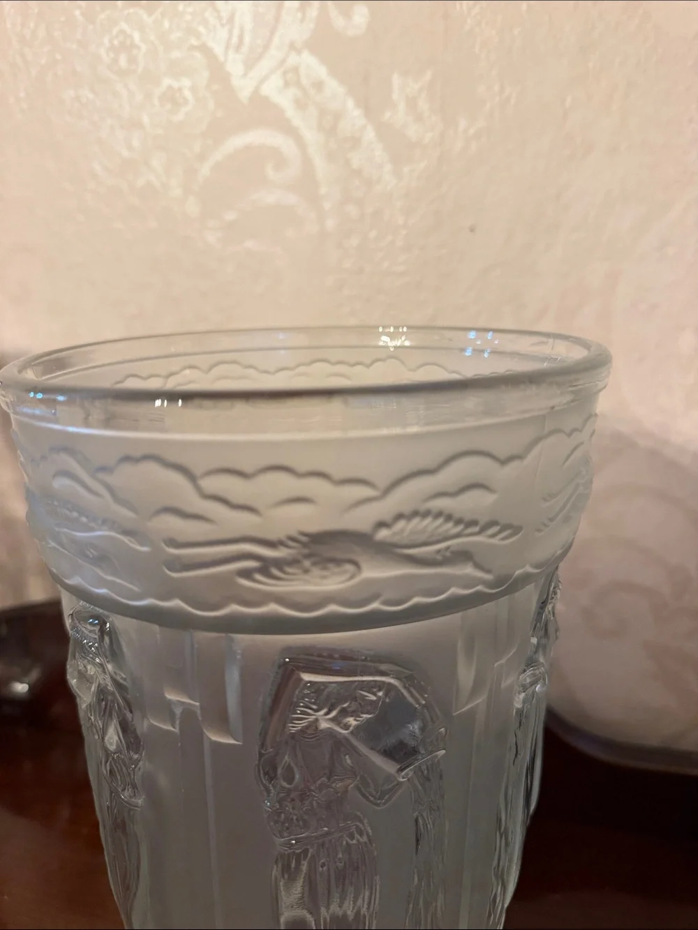 Art Deco Unmarked Frosted Glass Danaides Vase